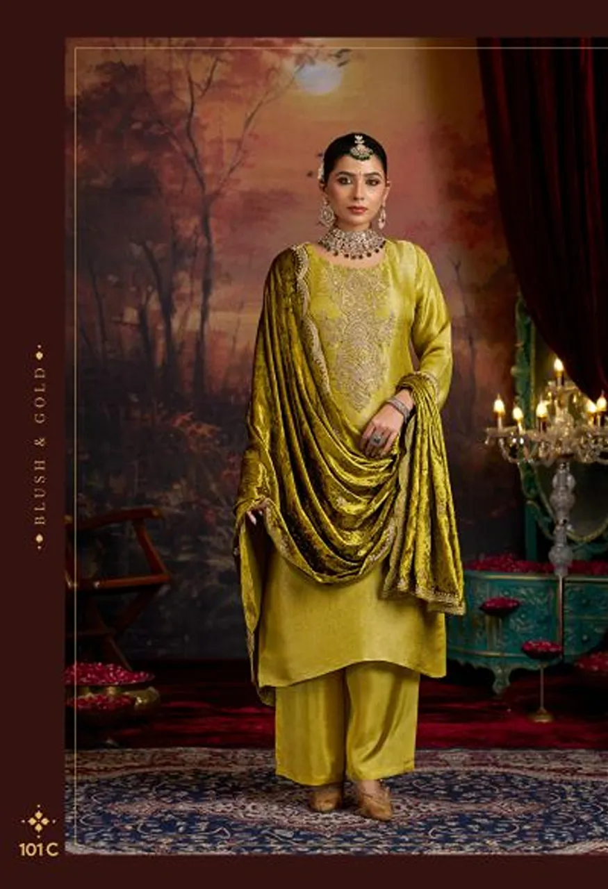 Shiddat Mehrun Viscose Ziraf Silk Embroidered Designer Salwar Kameez Collection — Wholesale Salwar Suits, Shiddat wholesale from Surat — view 4