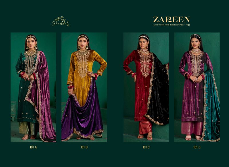 Shiddat Zareen Viscose Velvet Embroidered Designer Salwar Kameez Collection — Wholesale Salwar Suits, Shiddat wholesale from Surat — Photo 7