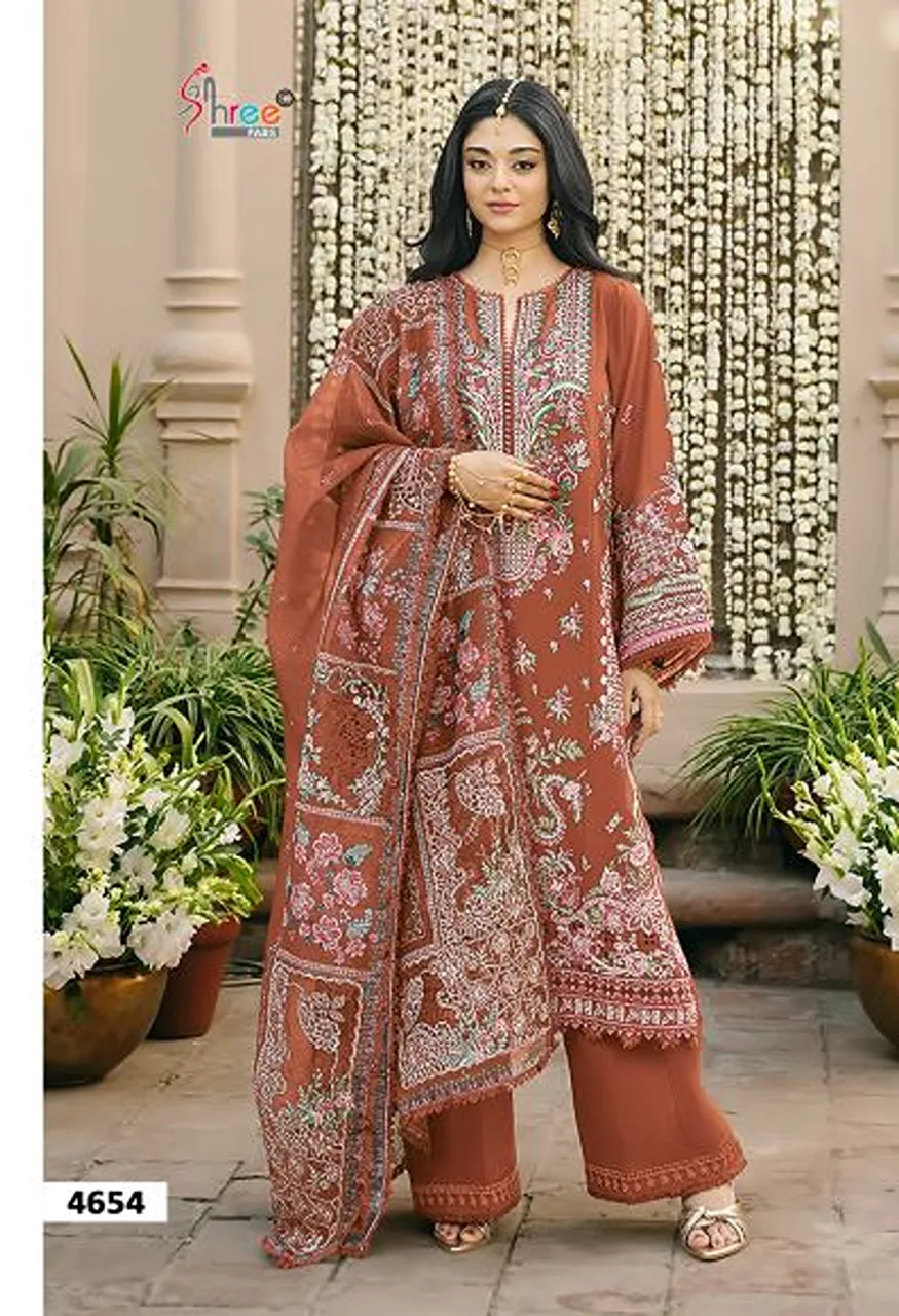 Shree Elaf Premium Vol 3 Cotton Dupatta Cotton Embroidered Salwar Kameez Catalog — Wholesale Salwar Suits, Shree Fabs wholesale from Surat — Photo 5
