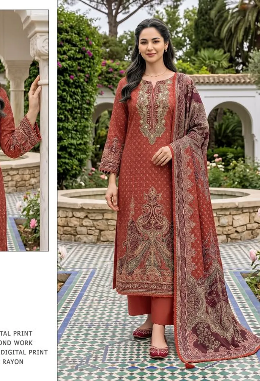 Shree Kt 419 A To C Viscose Maslin Digital Print Handwork Salwar Kameez Catalog