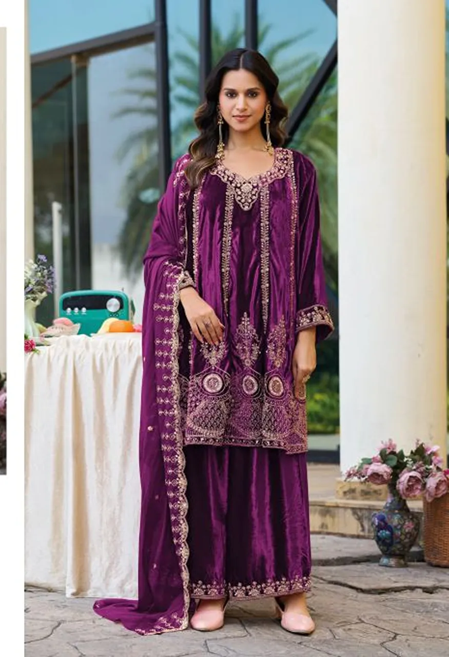 Shree Sr 2741 A To D Readymade Velvet Beats Work Salwar Kameez Collection — Wholesale Salwar Suits, Shree Fabs wholesale from Surat — Photo 5