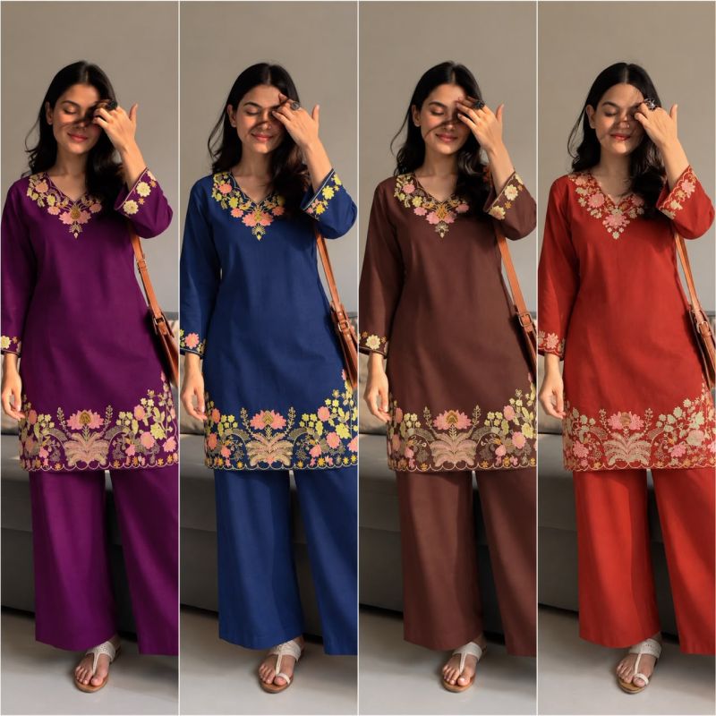 Stylo Vol 1 Wholesale Rayon Embroidered Fancy Co Ord Set Catalog — Co Ord Sets wholesale, Vardan Ethnic wholesale from Surat — Photo 5
