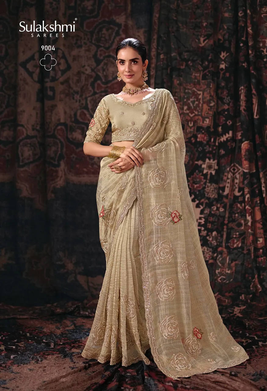 Sulakshmi Isha Designer Saree Collection Heavy Work Floral Sarees — Saree, Sulakshmi wholesale from Surat — Photo 8
