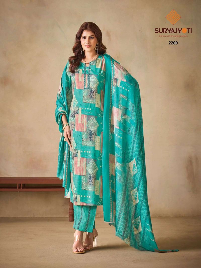 Suryajyoti Zion Cotton Vol 22 Cotton Printed Kurti With Bottom Dupatta Catalog — Wholesale Kurtis, Suryajyoti wholesale from Surat — Photo 8