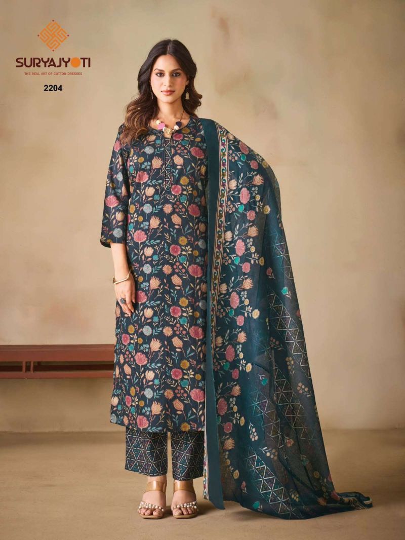 Suryajyoti Zion Cotton Vol 22 Cotton Printed Kurti With Bottom Dupatta Catalog — Wholesale Kurtis, Suryajyoti wholesale from Surat — Photo 7