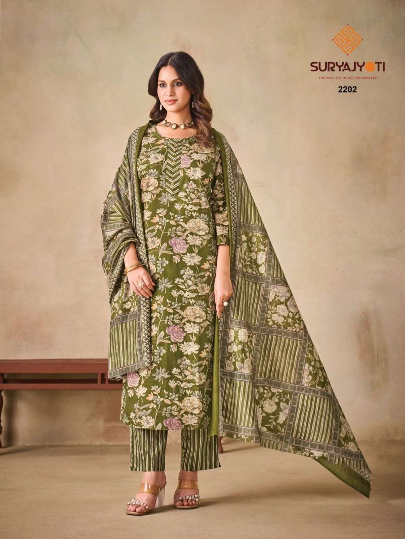 Suryajyoti Zion Cotton Vol 22 Cotton Printed Kurti With Bottom Dupatta Catalog — Wholesale Kurtis, Suryajyoti wholesale from Surat — Photo 6