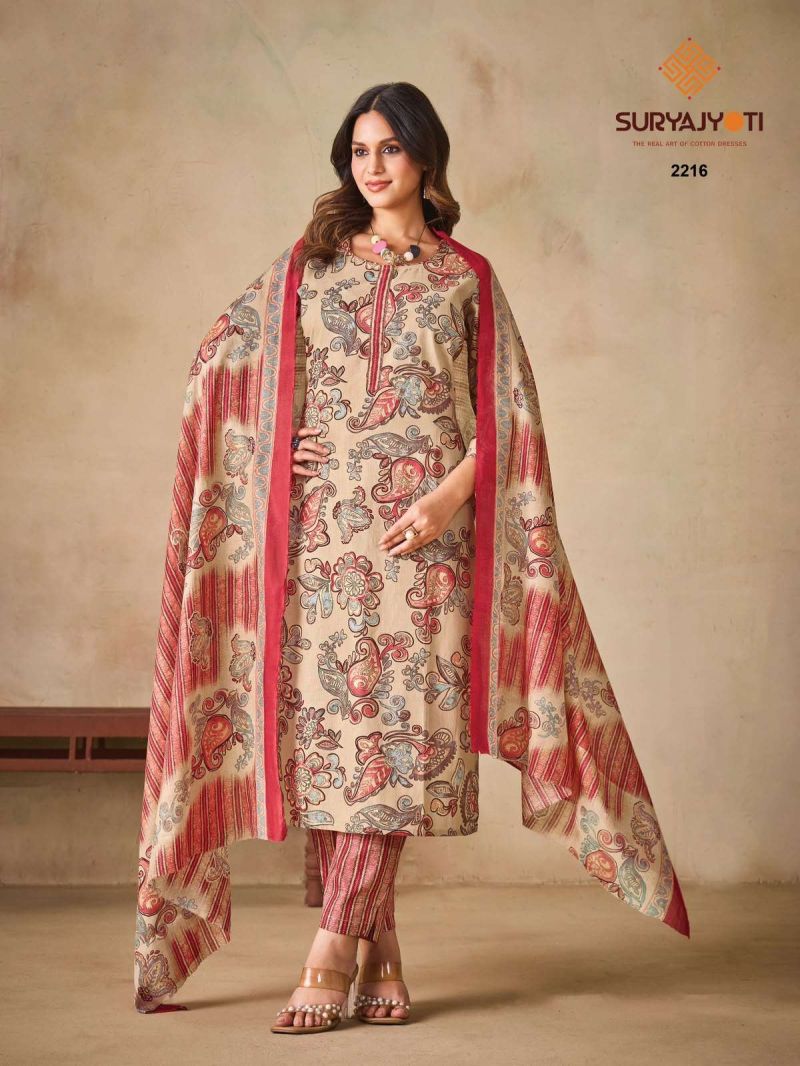 Suryajyoti Zion Cotton Vol 22 Cotton Printed Kurti With Bottom Dupatta Catalog — Wholesale Kurtis, Suryajyoti wholesale from Surat — Photo 3