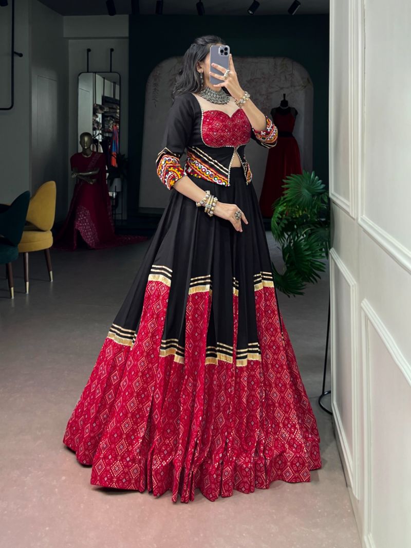 Taraa L 1798 Rayon Bandhej Printed Traditional Lehenga Choli Collection — Lehenga, Vardan Ethnic wholesale from Surat — Photo 3