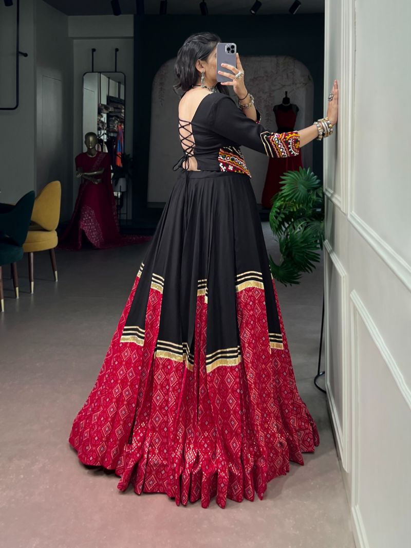 Taraa L 1798 Rayon Bandhej Printed Traditional Lehenga Choli Collection — Lehenga, Vardan Ethnic wholesale from Surat — Photo 2