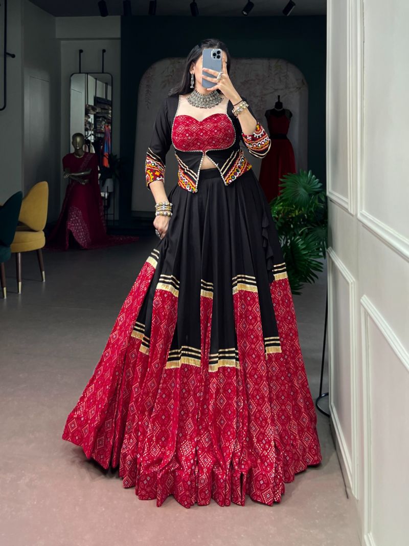 Taraa L 1798 Rayon Bandhej Printed Traditional Lehenga Choli Collection