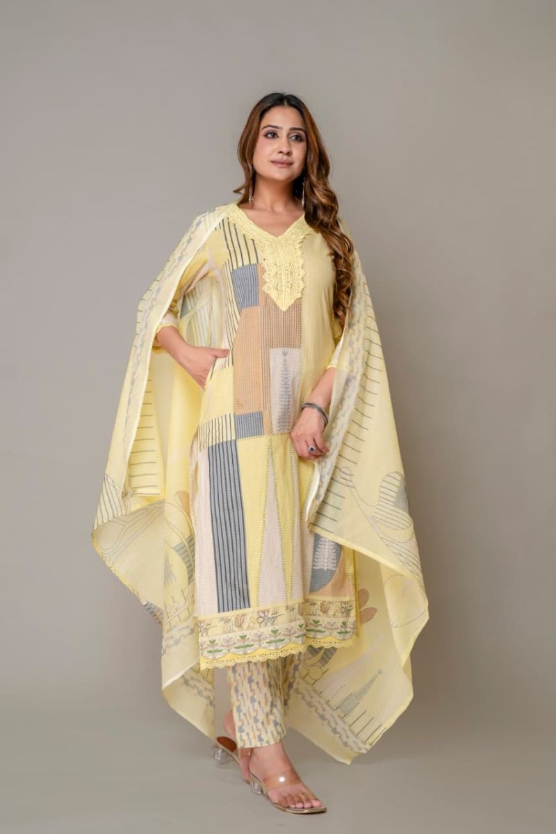 Tlc Vol 181 Cotton Printed Fancy Kurti With Bottom Dupatta Collection — Wholesale Kurtis, Vardan Ethnic wholesale from Surat — Photo 2