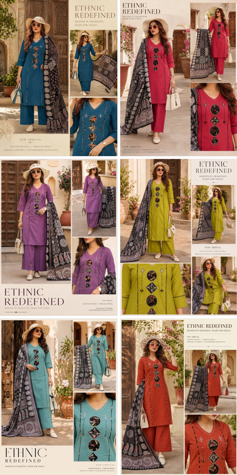 Tlc Vol 186 Dhabu Cotton Mirror Work Kurti With Bottom Dupatta Catalog — Wholesale Kurti With Bottom Dupatta, Vardan Ethnic wholesale from Surat — Photo 7