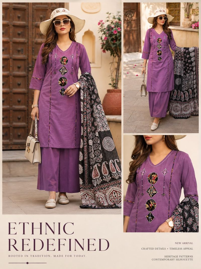 Tlc Vol 186 Dhabu Cotton Mirror Work Kurti With Bottom Dupatta Catalog