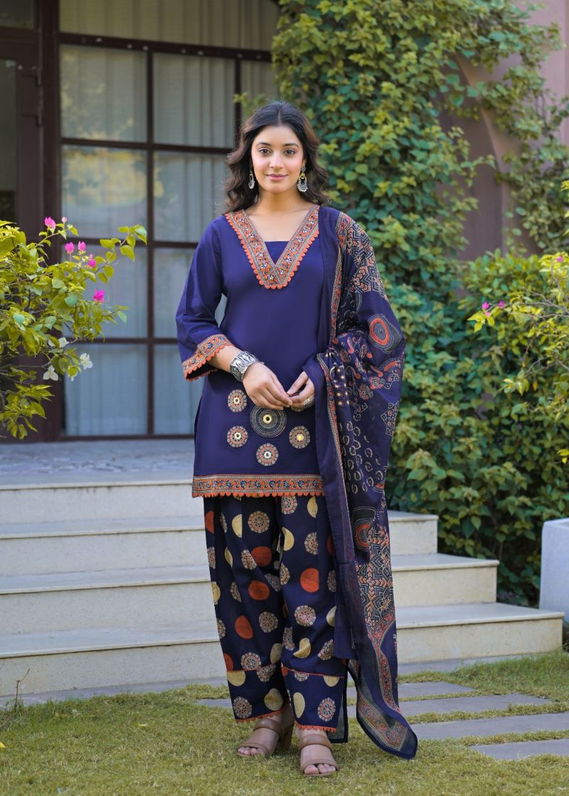 Tlc Vol 192 Wholesale Cotton Print Embroidered Farshi Salwar Suit Catalog — Wholesale Kurtis, Vardan Ethnic wholesale from Surat — Photo 4