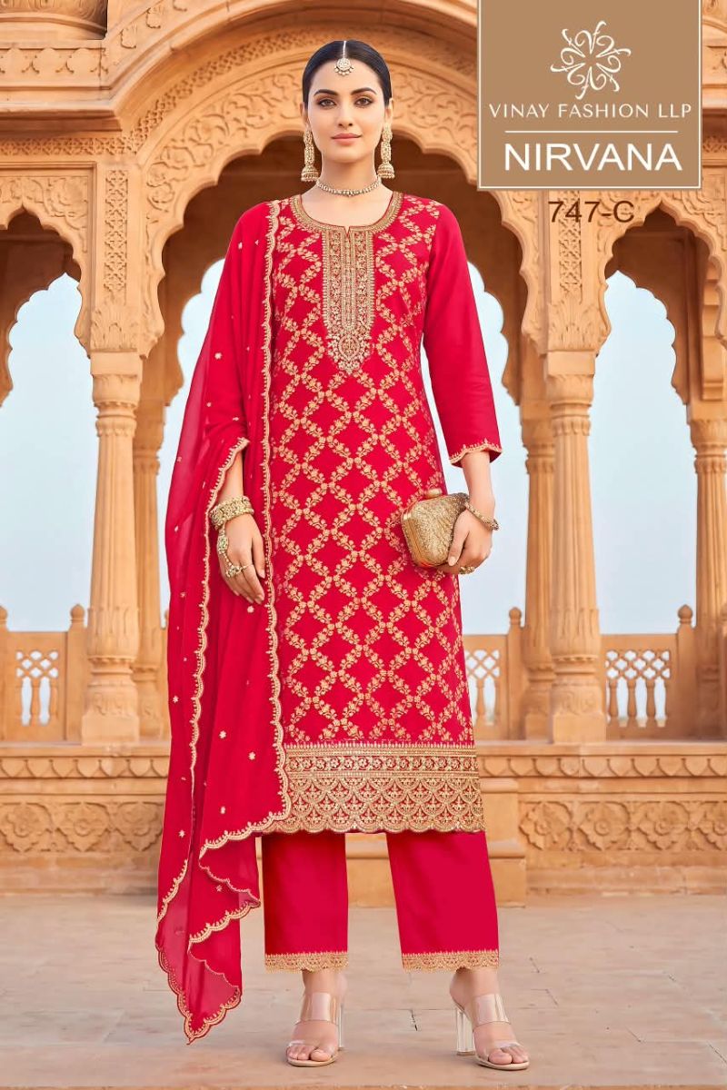 Vinay Kuleesh Nirvana Chinon Embroidered Designer Salwar Kameez Catalog
