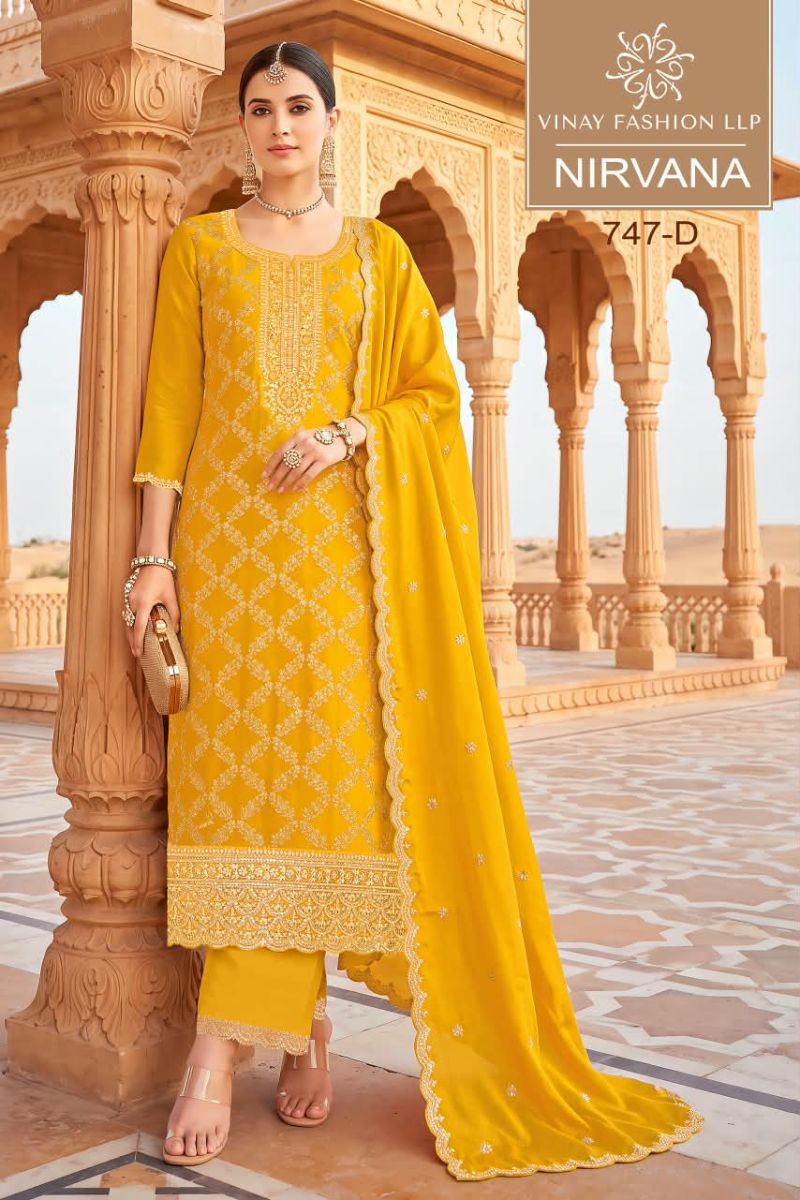 Vinay Kuleesh Nirvana Chinon Embroidered Designer Salwar Kameez Catalog — Wholesale Salwar Suits, Vinay Fashion wholesale from Surat — Photo 3
