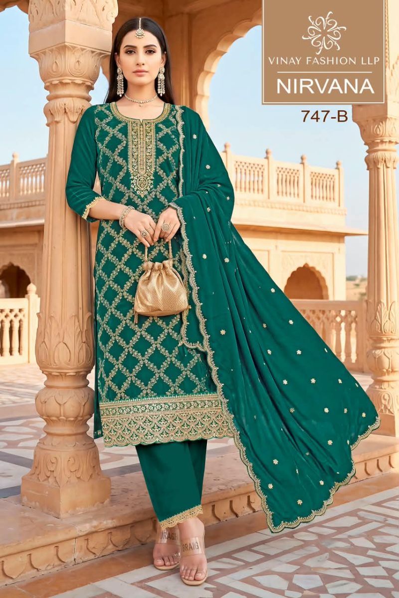 Vinay Kuleesh Nirvana Chinon Embroidered Designer Salwar Kameez Catalog — Wholesale Salwar Suits, Vinay Fashion wholesale from Surat — Photo 2