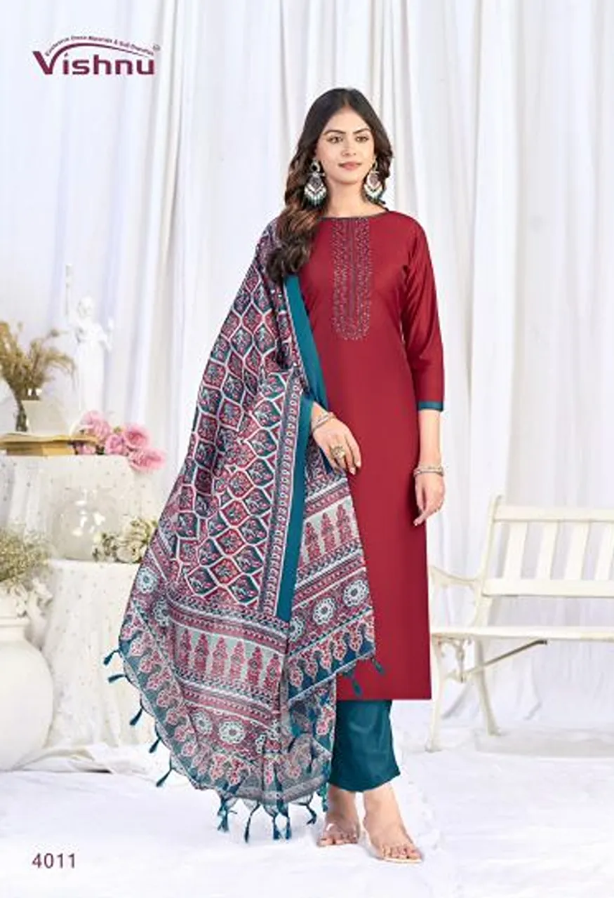 Vishnu Evanka Vol 16 Wholesale Roman Silk Printed Dress Material Catalog — Wholesale Salwar Suits, Vishnu wholesale from Surat — Photo 9