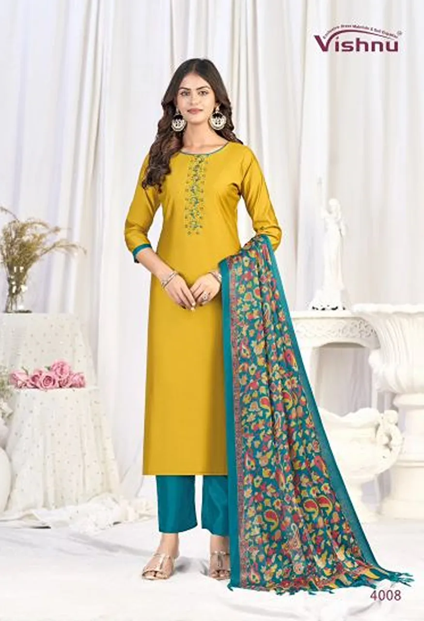 Vishnu Evanka Vol 16 Wholesale Roman Silk Printed Dress Material Catalog — Wholesale Salwar Suits, Vishnu wholesale from Surat — Photo 7