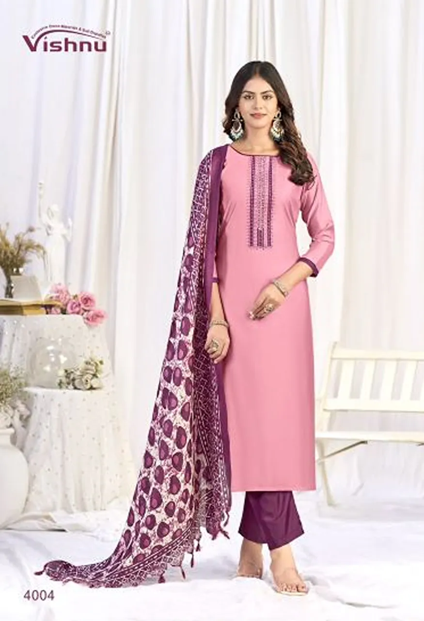Vishnu Evanka Vol 16 Wholesale Roman Silk Printed Dress Material Catalog — Wholesale Salwar Suits, Vishnu wholesale from Surat — Photo 6