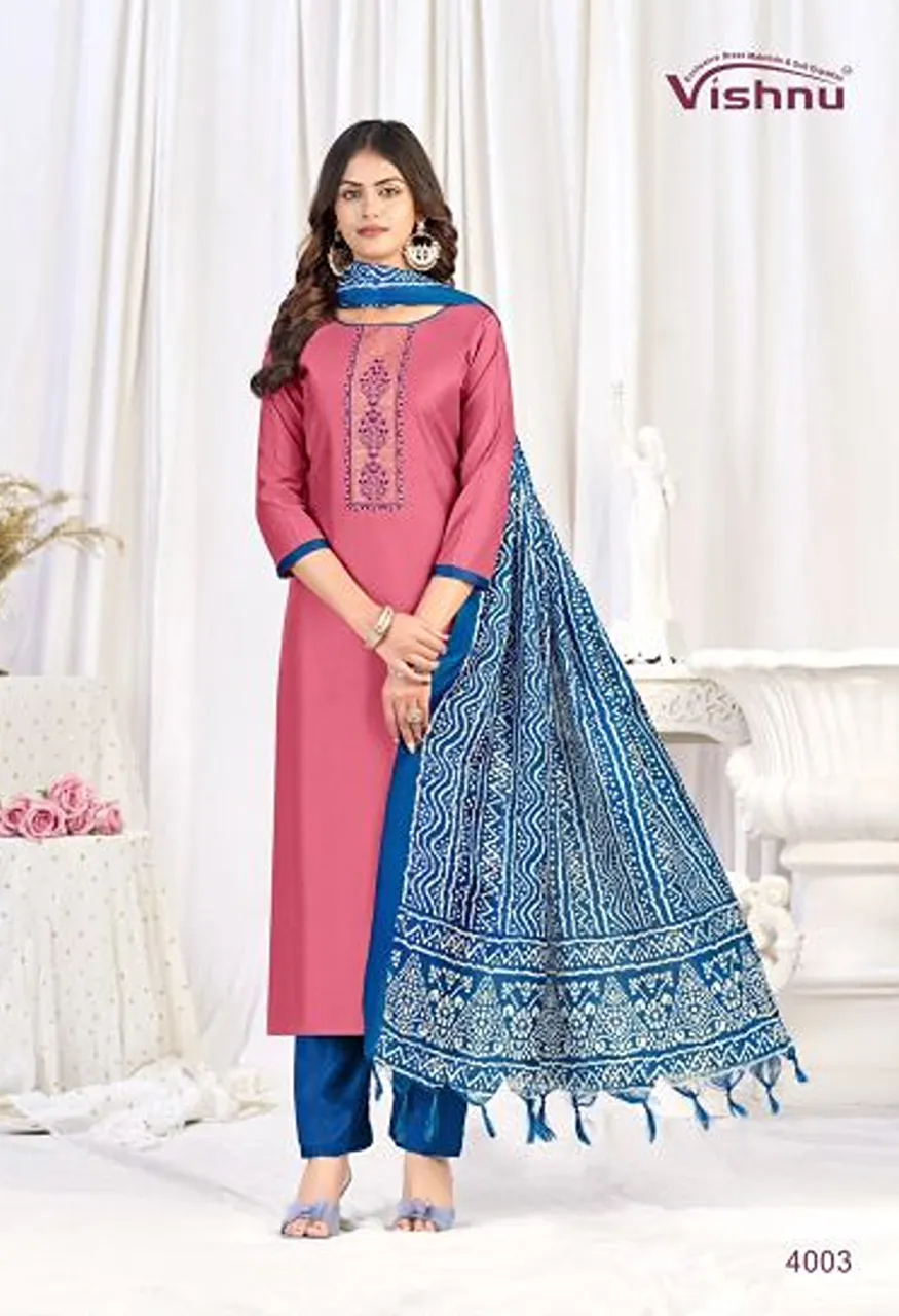 Vishnu Evanka Vol 16 Wholesale Roman Silk Printed Dress Material Catalog — Wholesale Salwar Suits, Vishnu wholesale from Surat — Photo 4