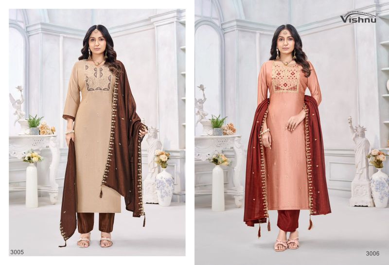 Vishnu Jamaina Vichitra Silk Embroidered Dress Material Catalog — Wholesale Salwar Suits, Vishnu wholesale from Surat — Photo 11