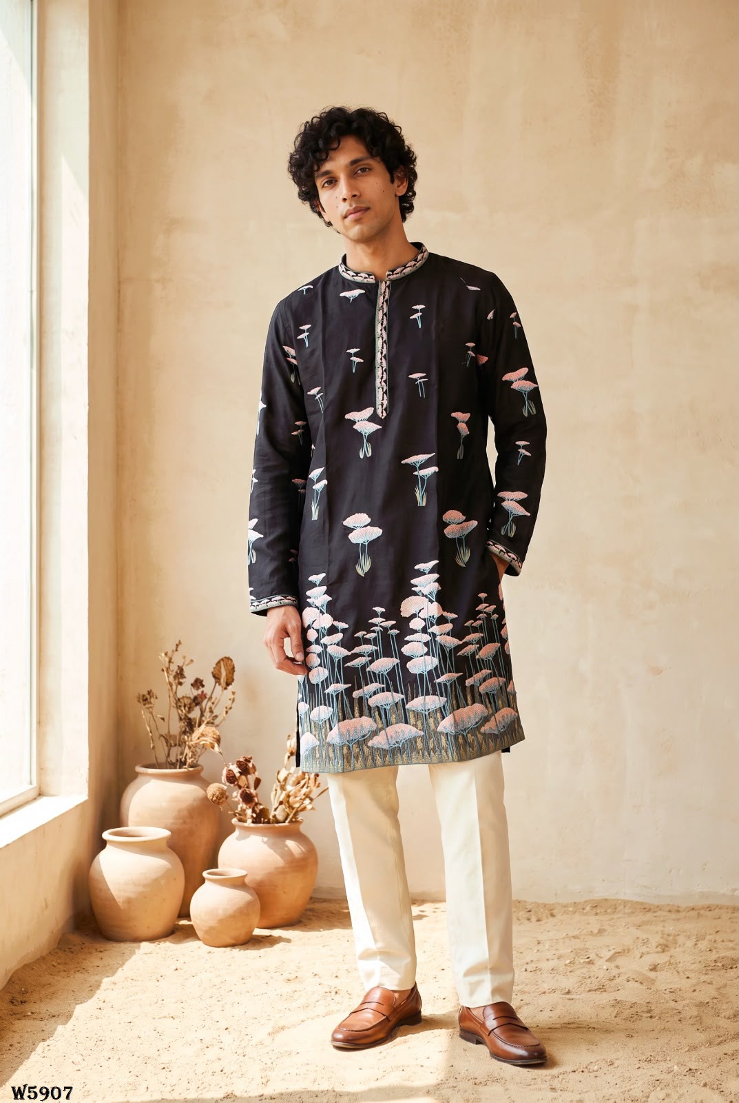 Wedding 59 Silk Embroidery with Full Cotton Inner Kurta With Pant Collection — Men's Wear, Vardan Ethnic wholesale from Surat — Photo 13