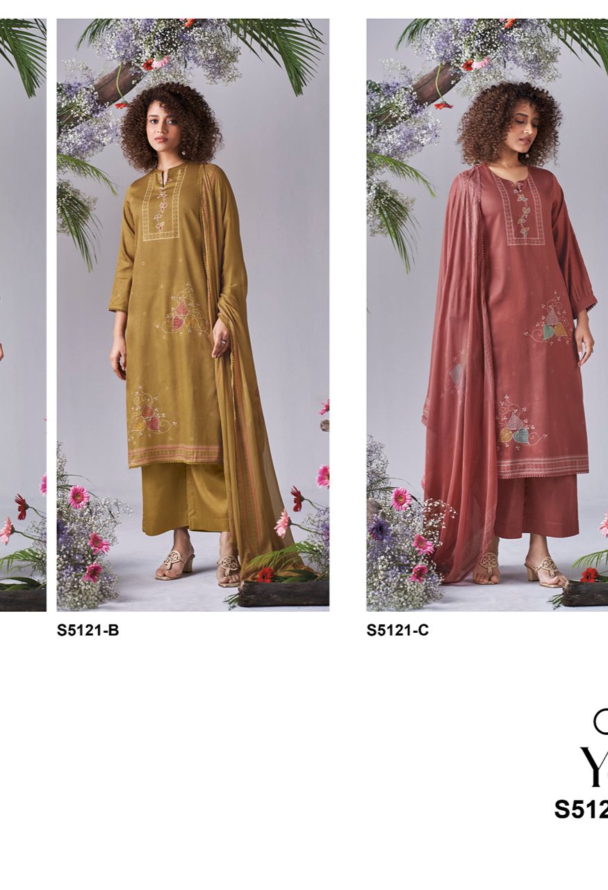 Yalini 5121 Premium Cotton Satin Printed Suit Set — Wholesale Dress Material, Vardan Ethnic wholesale from Surat — view 2