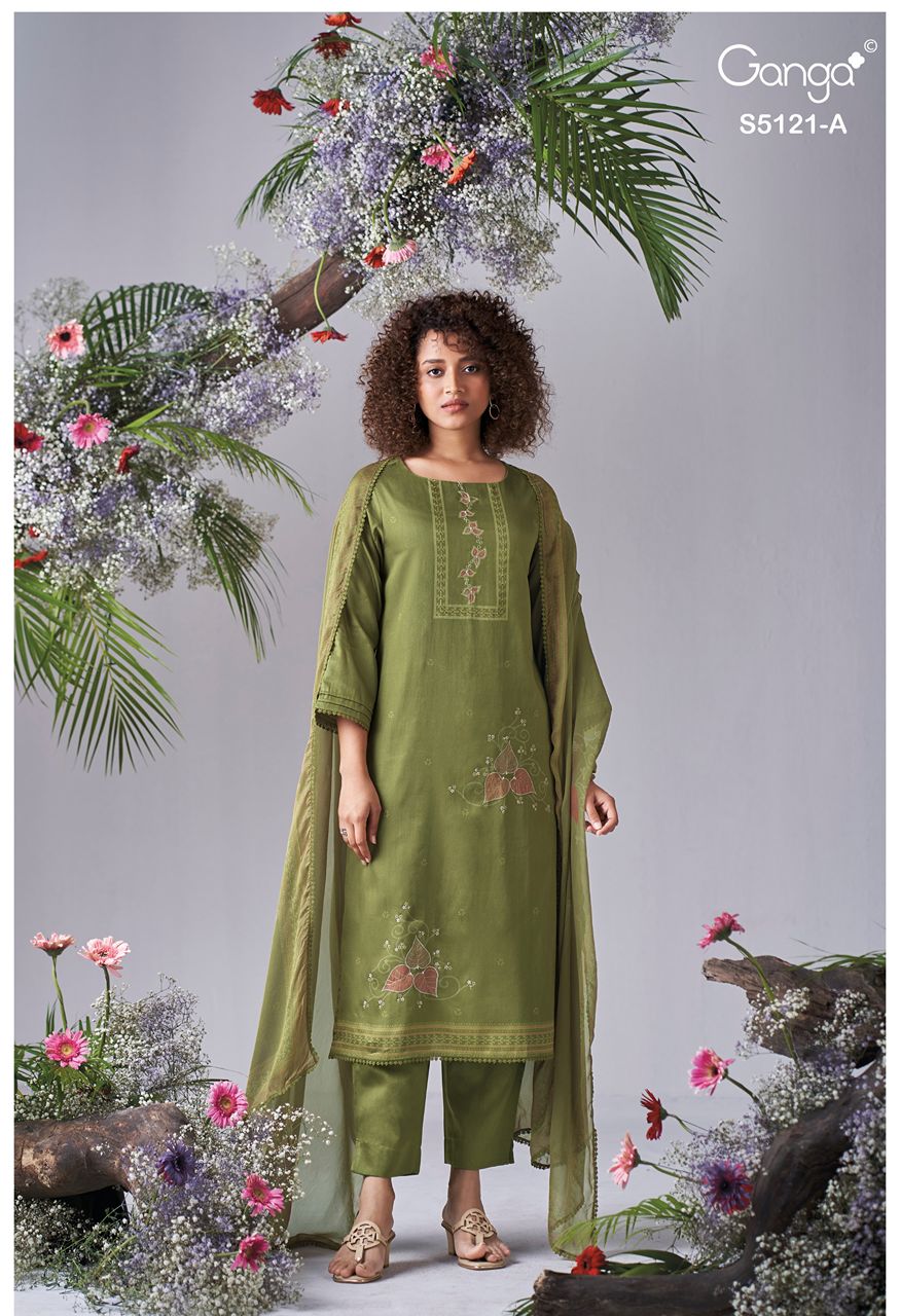 Yalini 5121 Premium Cotton Satin Printed Suit Set — Wholesale Dress Material, Vardan Ethnic wholesale from Surat — view 3