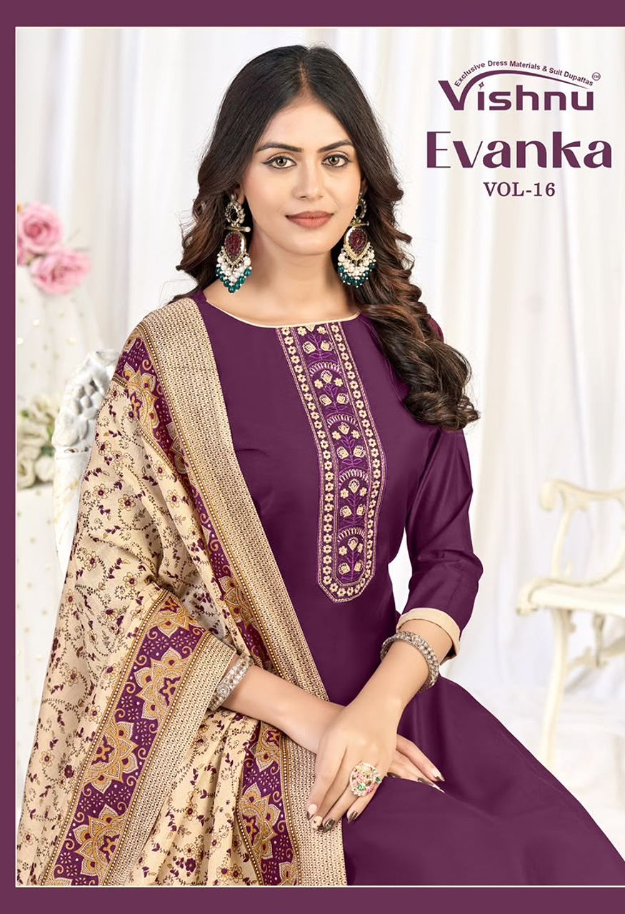 a Vol-16 Premium Roman Silk Unstitched Suit Material