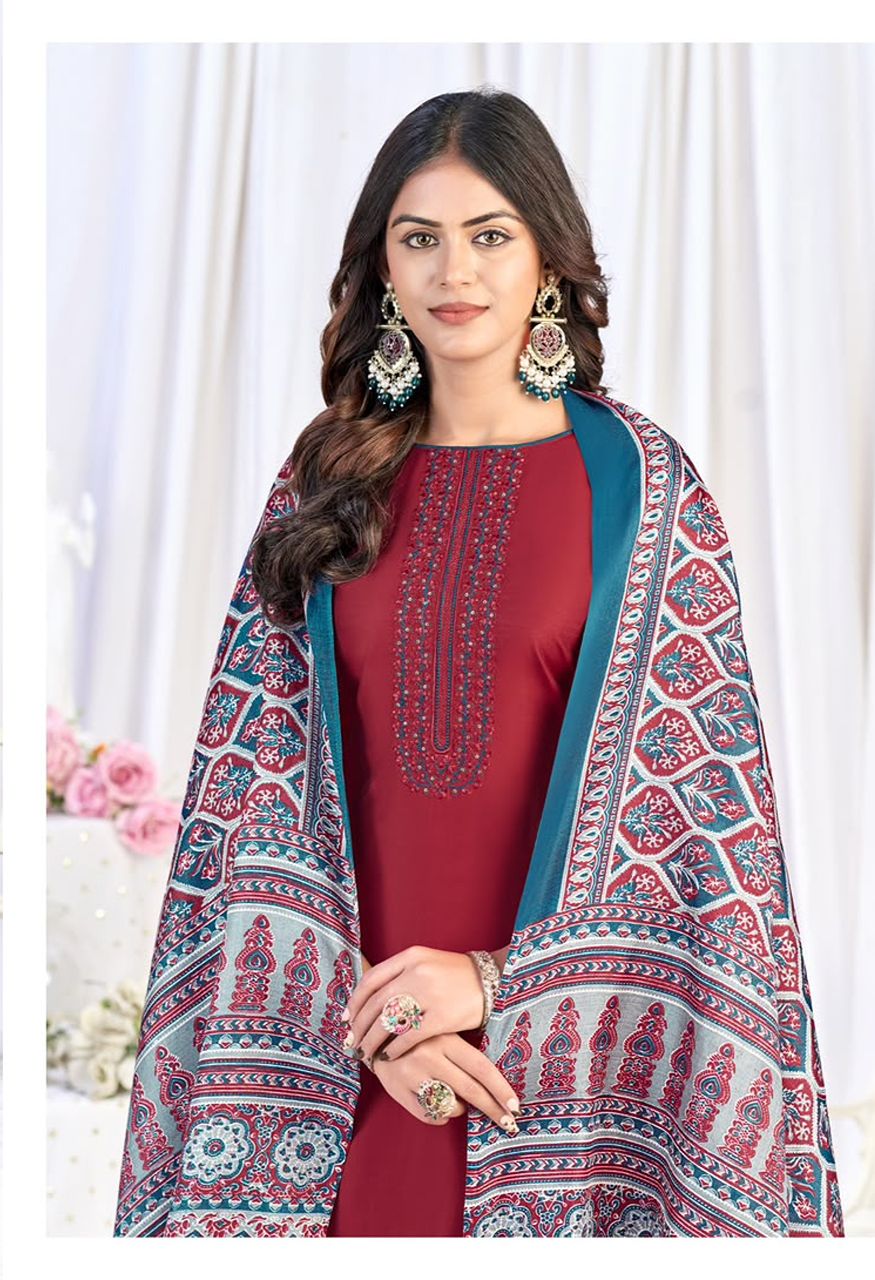 a Vol-16 Premium Roman Silk Unstitched Suit Material — Wholesale Dress Material, Vardan Ethnic wholesale from Surat — Photo 2
