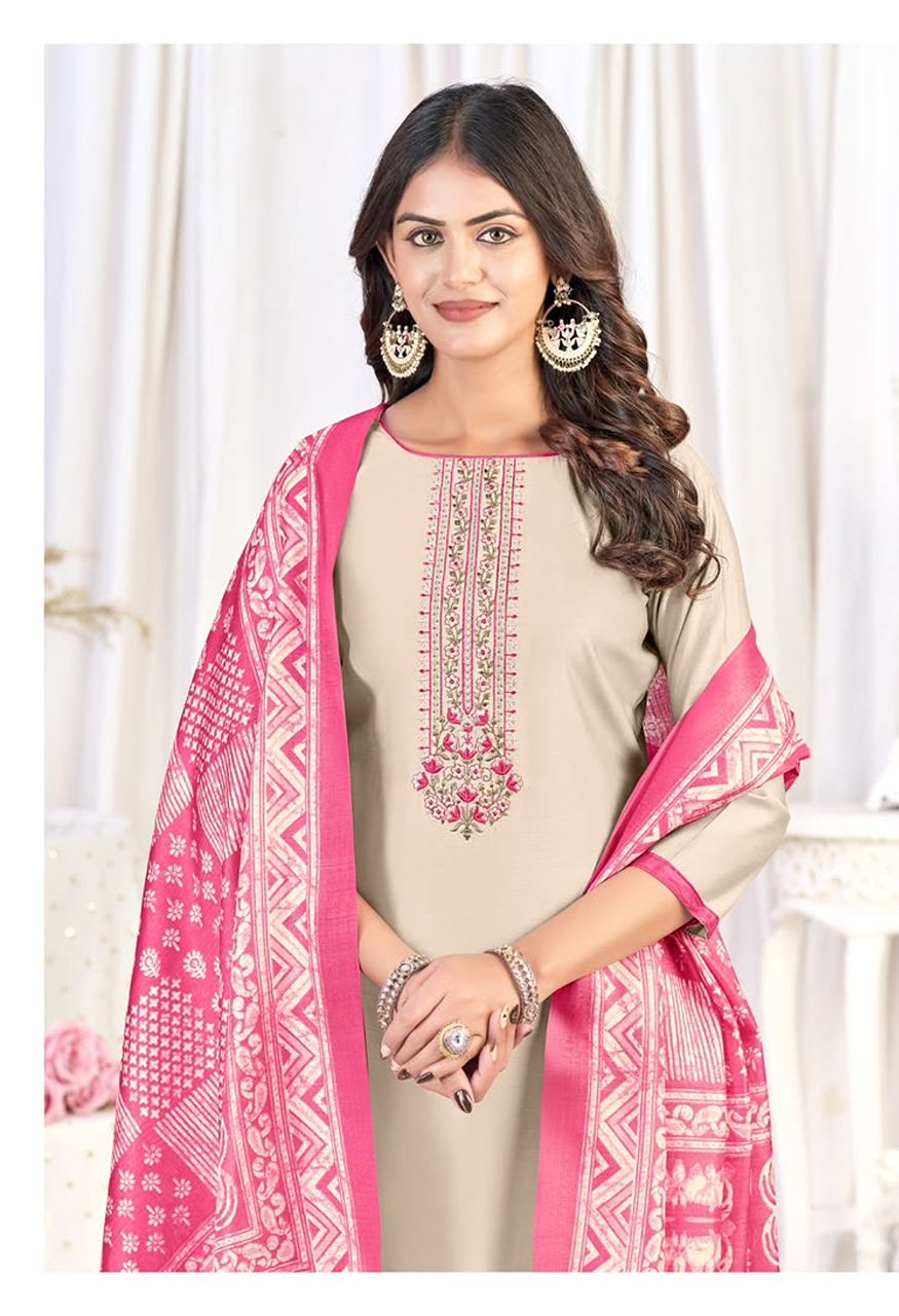 a Vol-16 Premium Roman Silk Unstitched Suit Material — Wholesale Dress Material, Vardan Ethnic wholesale from Surat — Photo 4