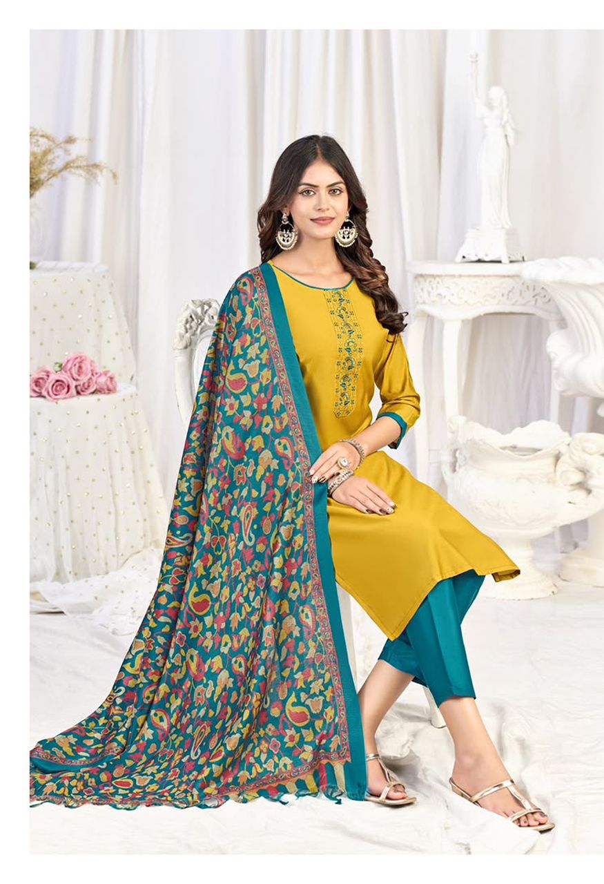 a Vol-16 Premium Roman Silk Unstitched Suit Material — Wholesale Dress Material, Vardan Ethnic wholesale from Surat — Photo 5