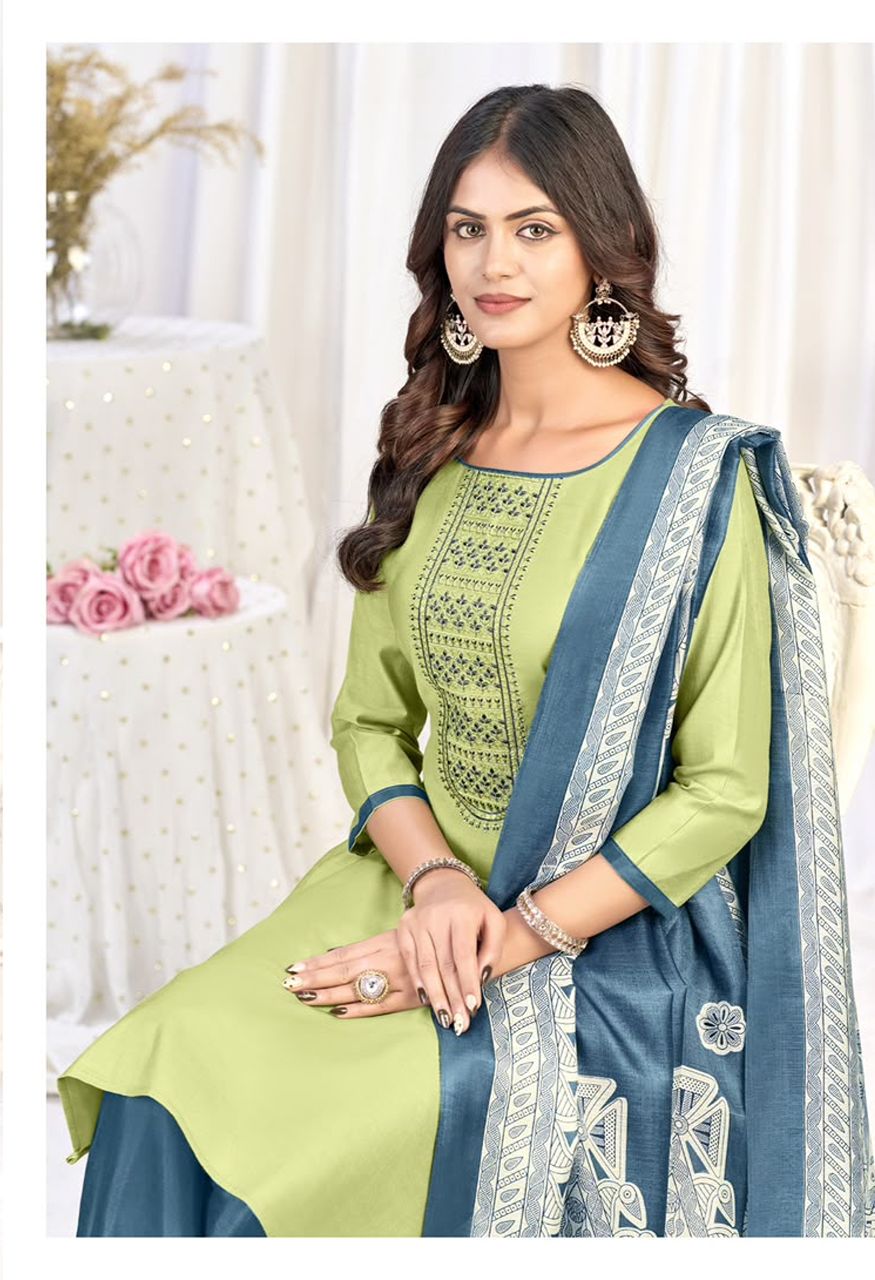 a Vol-16 Premium Roman Silk Unstitched Suit Material — Wholesale Dress Material, Vardan Ethnic wholesale from Surat — Photo 6