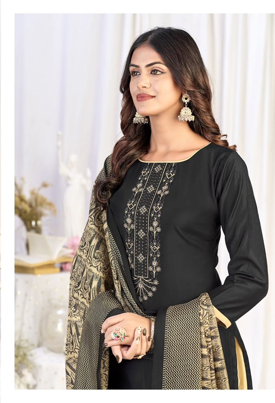 a Vol-16 Premium Roman Silk Unstitched Suit Material — Wholesale Dress Material, Vardan Ethnic wholesale from Surat — Photo 7