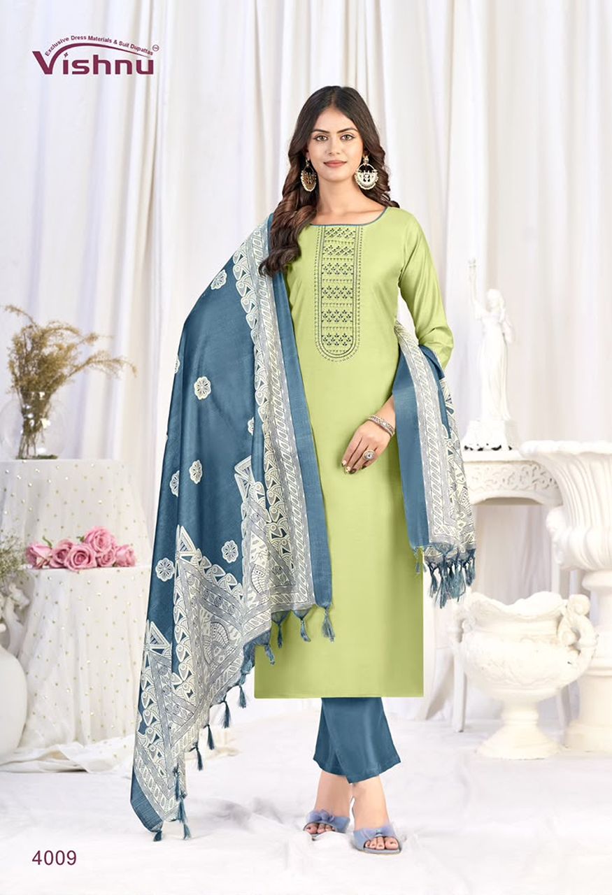 Vishnu Evanka Vol-16 Premium 3-Piece Unstitched Suit Material — Wholesale Dress Material, Vardan Ethnic wholesale from Surat — Photo 4