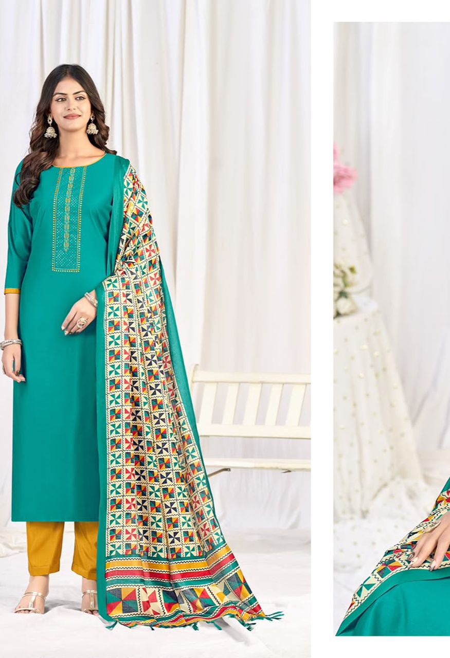 Vishnu Evanka Vol-16 Premium 3-Piece Unstitched Suit Material — Wholesale Dress Material, Vardan Ethnic wholesale from Surat — Photo 10