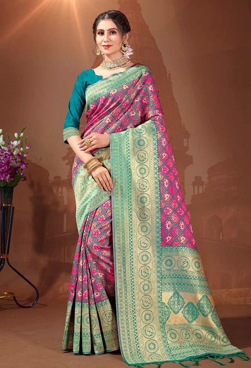 Bunawat Ruchi Patola Silk Saree with Patola Silk Blouse — Wholesale, Bunawat wholesale from Surat — view 6