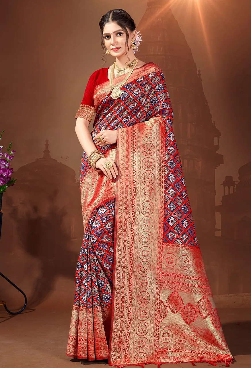 Bunawat Ruchi Patola Silk Saree with Patola Silk Blouse — Wholesale, Bunawat wholesale from Surat — view 9