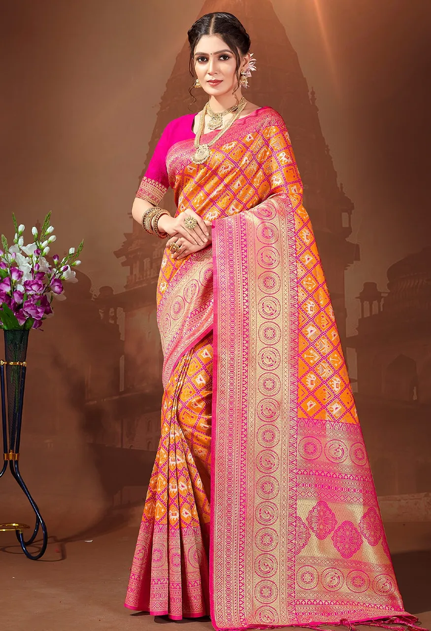 Bunawat Ruchi Patola Silk Saree with Patola Silk Blouse — Wholesale, Bunawat wholesale from Surat — view 10