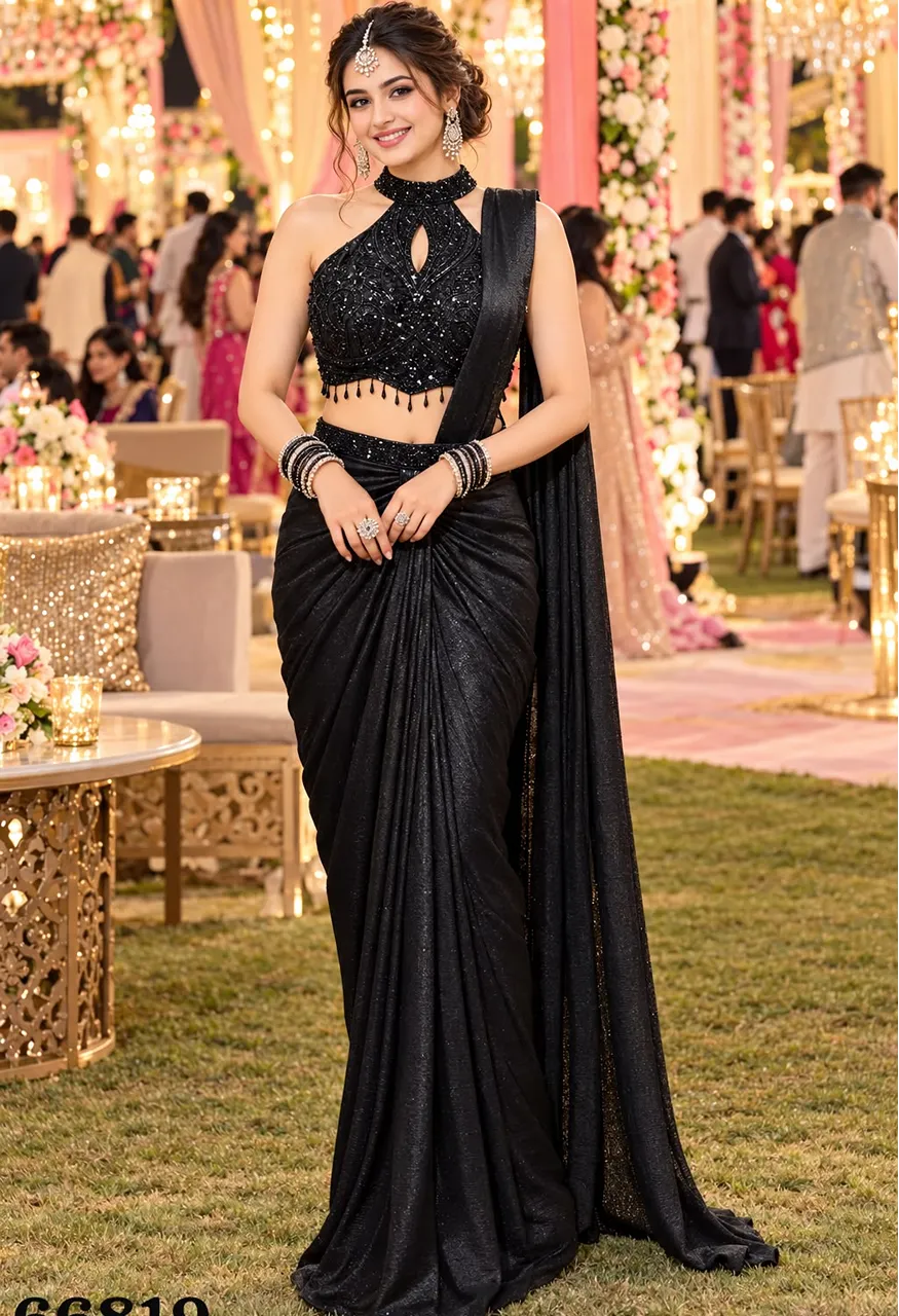 Mrudangi Ehsaas 2 Pcs Ready to Wear Saree Satin Crush — Saree, Vardan Ethnic wholesale from Surat — Photo 3