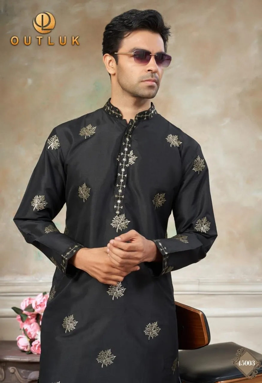 Outluk Wedding Designer Embroidered Kurta Pant Set — Men's Wear, Vardan Ethnic wholesale from Surat — Photo 6