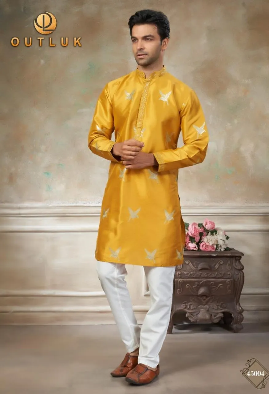 Outluk Wedding Designer Embroidered Kurta Pant Set — Men's Wear, Vardan Ethnic wholesale from Surat — Photo 3