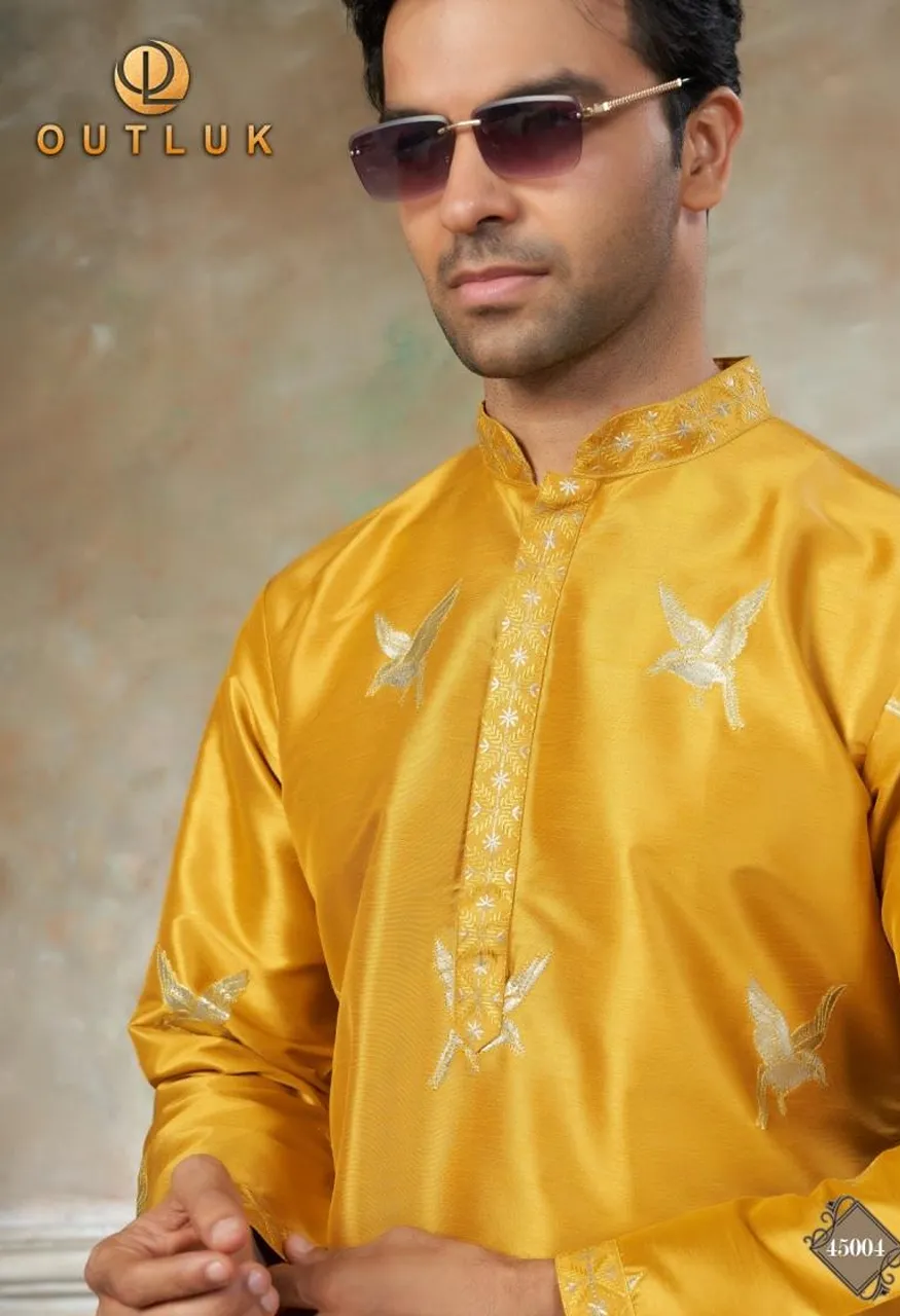 Outluk Wedding Designer Embroidered Kurta Pant Set — Men's Wear, Vardan Ethnic wholesale from Surat — Photo 4