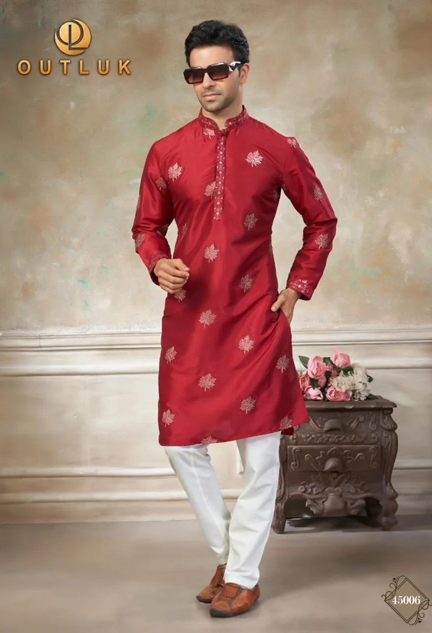 Outluk Wedding Designer Embroidered Kurta Pant Set — Men's Wear, Vardan Ethnic wholesale from Surat — Photo 7