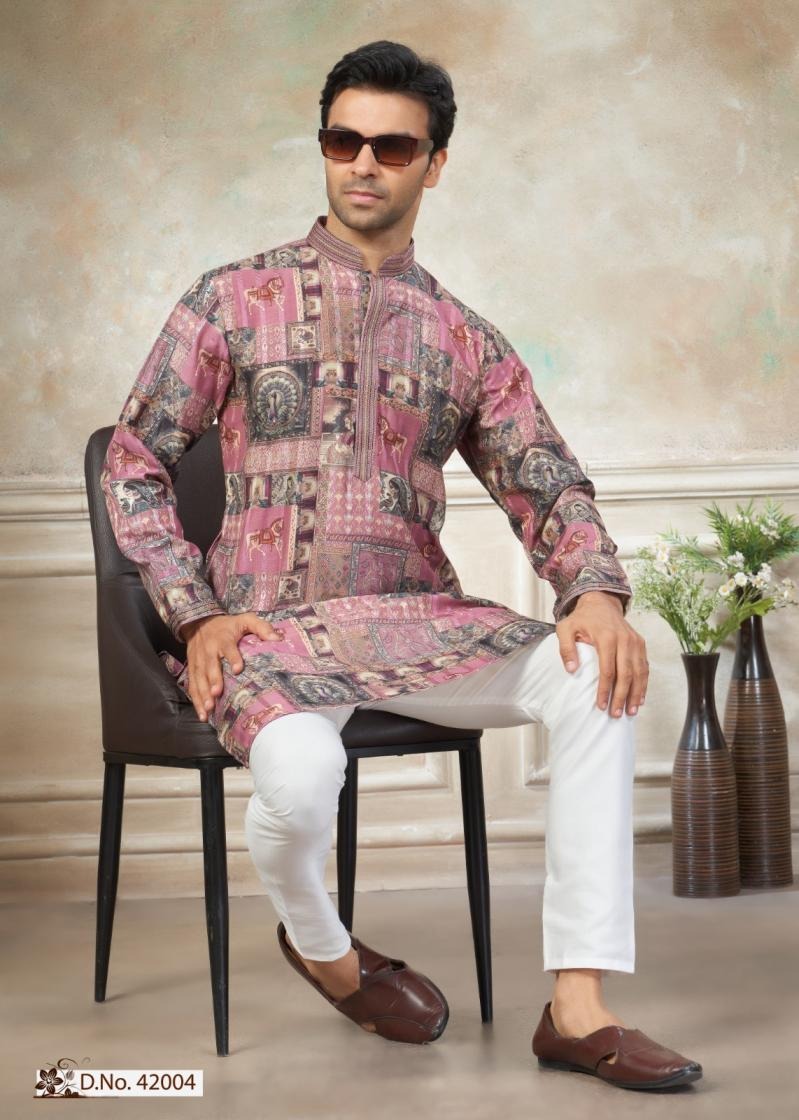Outluk Wedding 42 Digital Print Designer Kurta Pant Set — Men's Wear, Vardan Ethnic wholesale from Surat — Photo 11