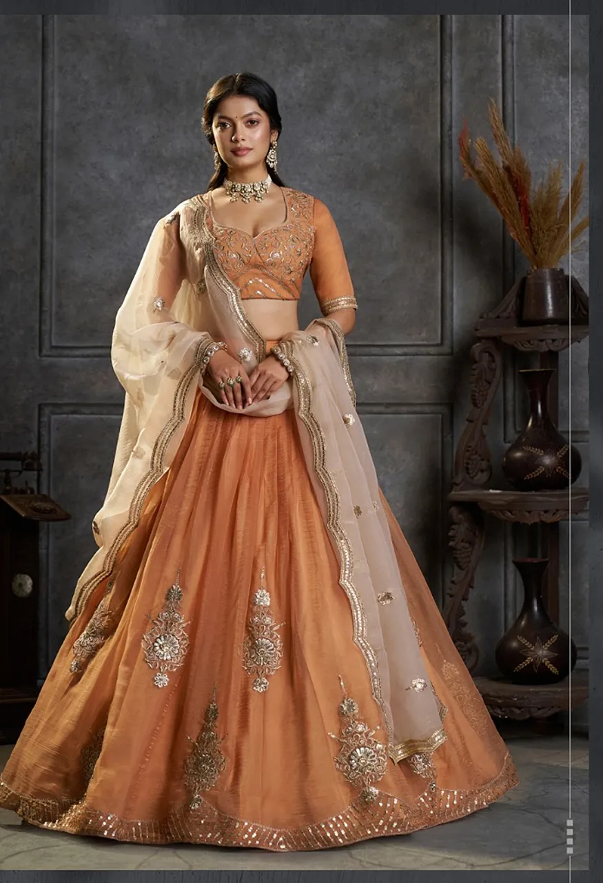 Arya Saanjh Pure Organza Embroidered Lehenga Set — Wholesale Lehenga, Vardan Ethnic wholesale from Surat — Photo 7