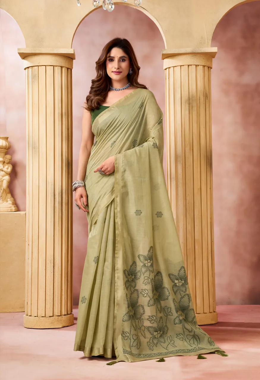 Gobuni Shrushti Premium Cotton Sarees with Tassels Series 4801 4806 — Singles, Vardan Ethnic wholesale from Surat — Photo 2