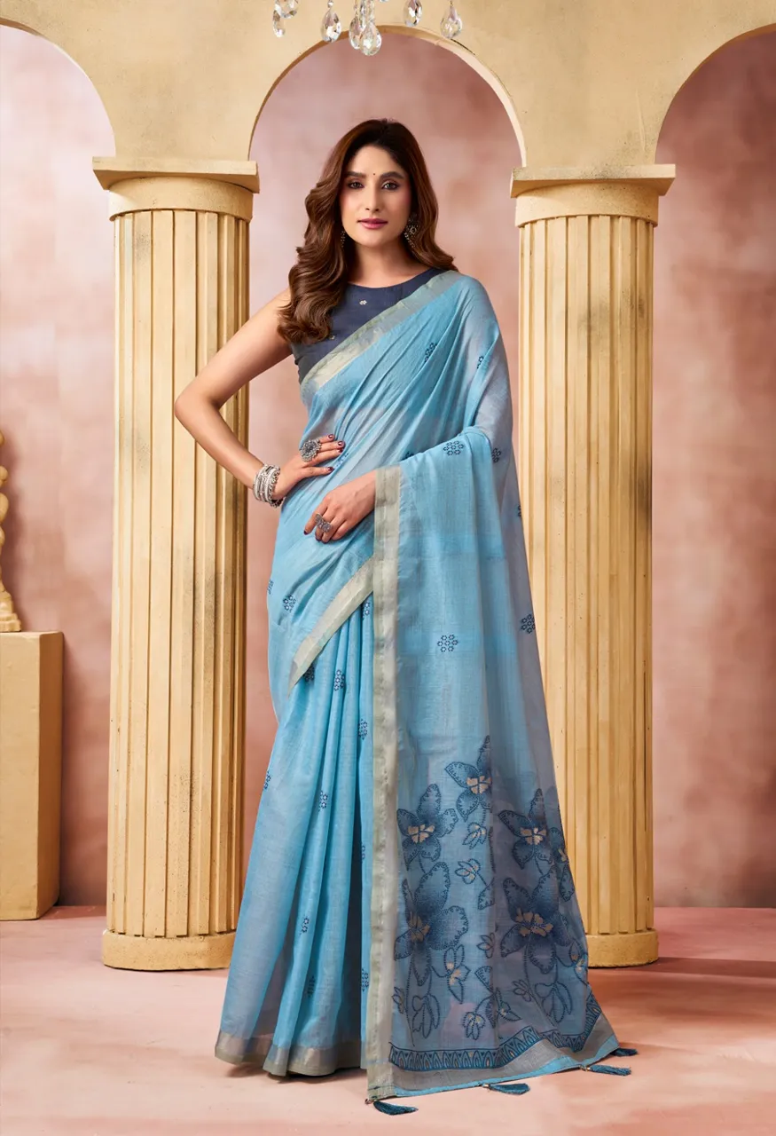 Gobuni Shrushti Premium Cotton Sarees with Tassels Series 4801 4806 — Singles, Vardan Ethnic wholesale from Surat — Photo 3