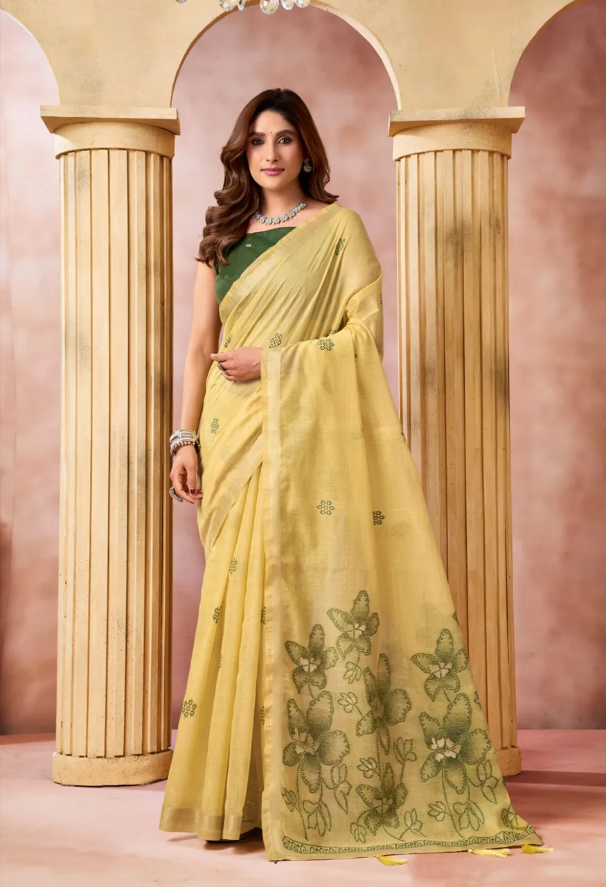 Gobuni Shrushti Premium Cotton Sarees with Tassels Series 4801 4806 — Singles, Vardan Ethnic wholesale from Surat — Photo 6